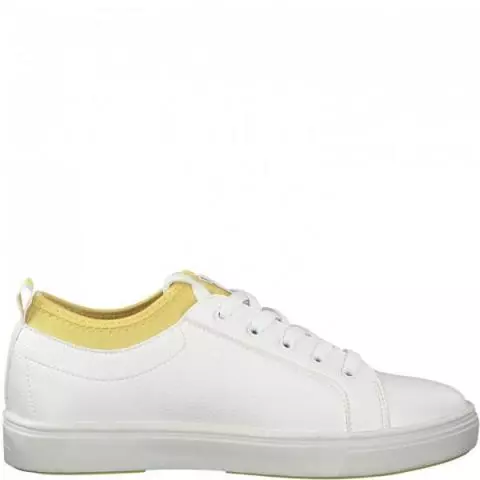 S. Oliver witte sneaker met geel detail 5 23603 34