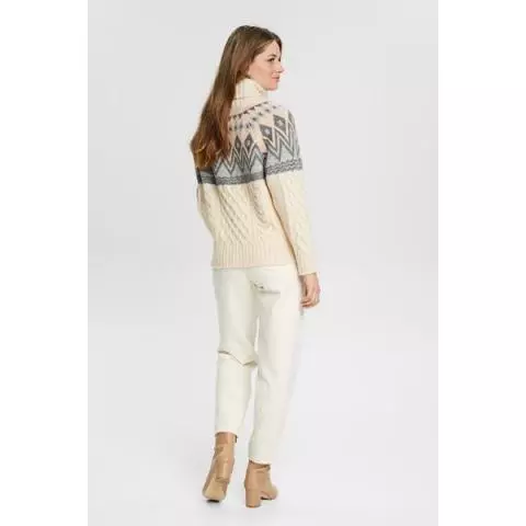 Esprit noorse print trui off white 102EE1I334 113