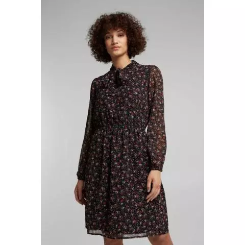 Esprit print jurk zwart 110EE1E315 E003