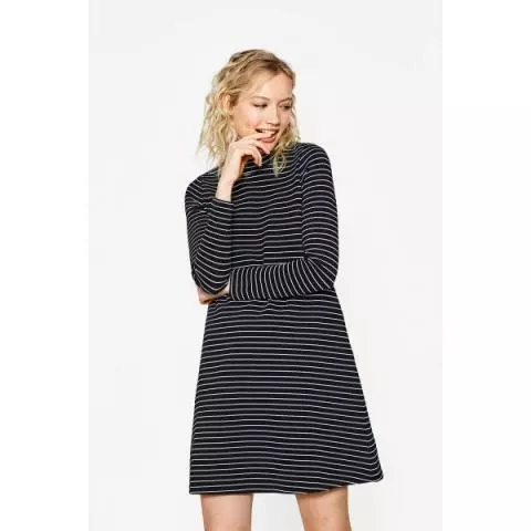 Esprit gestreepte jurk zwart wit 127EE1E015 E001