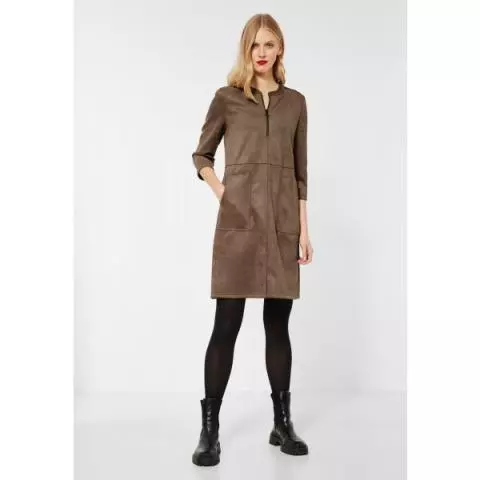 Street One suedine jurk mocca 143366 14251
