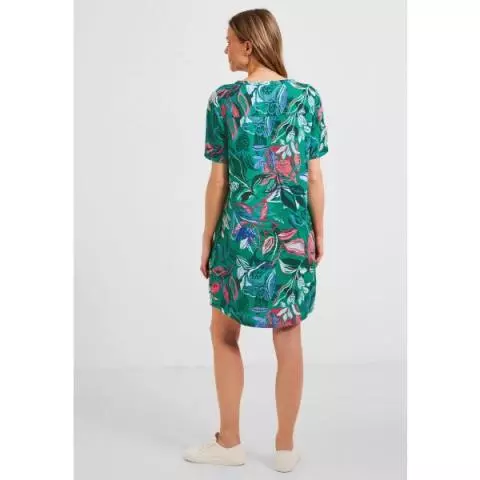 Cecil linnen jurk trefoil green 143467 34475