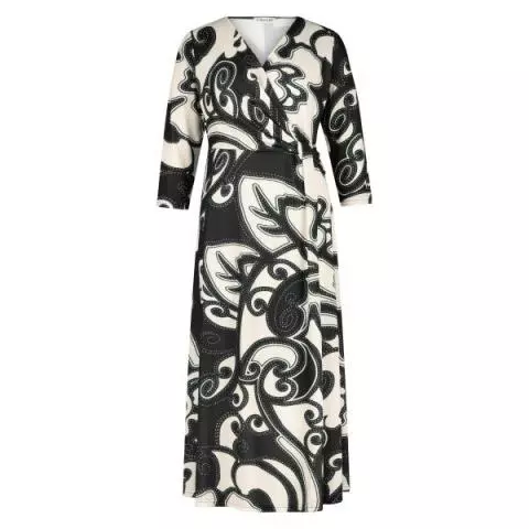 Transfer midi print jurk zwart 2231653 30 215