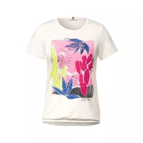 Cecil print shirt vanilla white 317993 33881 | V-Shirts