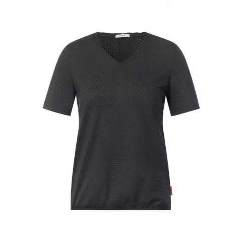 Cecil ajour shirt carbon grey 320033 12538 | T-Shirts