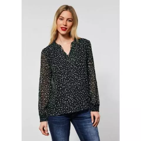Pastoor pasta Samengroeiing Street One chiffon blouse zwart 343606 20001
