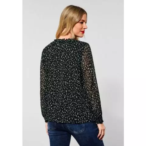 Pastoor pasta Samengroeiing Street One chiffon blouse zwart 343606 20001