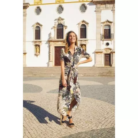 Tramontana maxi print jurk neutrals C02 99 502