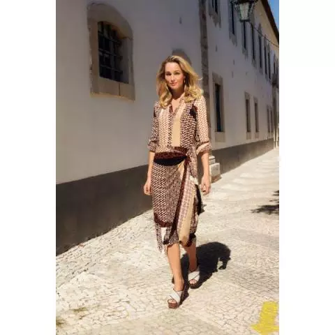 Tramontana patchwork jurk browns C09 98 502
