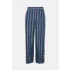 Esprit wijde streep broek navy green 039EE1B030