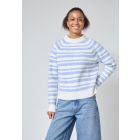 Sisters Point streep trui cream blue HICA-PU