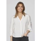 Sisters Point blouse met kant cream VIABA