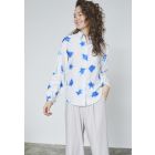 Sisters Point print blouse cream/blue GADA-SH57