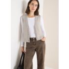 Cecil bouclé gilet light greige 254010 17089