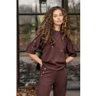 Tramontana shirt met studs chocolate C12-21-603