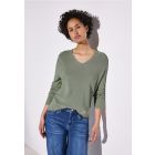 Street One V-hals trui milky green 303220 16547