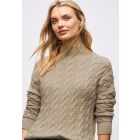 Street One kabel trui sanded beige 303325 16871