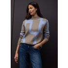Street One jacquard trui terra mocha 303703 27463