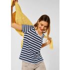 Street One linnen streep shirt navy 317505 23531