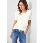 Cecil korte mouw shirt vanilla white 317515 13474