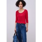 Street One basis 3/4 mouw shirt red 317659 17504