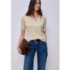 Street One korte mouw shirt beige 317665 16667