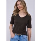 Street One korte mouw shirt brown 317665 17276