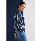 Street One print sweater deep blue 319136 21238