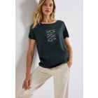 Street One print shirt pine green 323577 36618