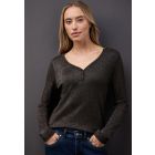 Street One glitter shirt darkest brown 324180 1710