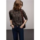Street One print sweater darkest brown 324396 2710