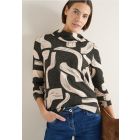 Cecil zacht print shirt raw khaki 324415 27539