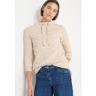 Cecil jacquard trui pearl beige 324419 26504