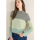 Cecil colourblock sweater raw khaki 324423 37406