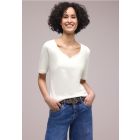 Street One heart neck shirt off white 324775 10108