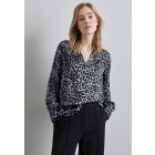 Street One leopard print blouse grey