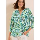 Cecil linnen print blouse green lagoon 345373 3625