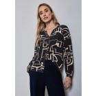 Street One print blouse deep blue 345450 35899