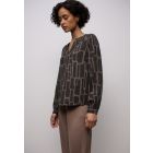 Street One print blouse darkest brown 346227 27103