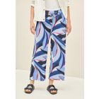 Cecil wijde 7/8 print broek urban navy 379445 3671
