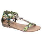 Suoer Cracks slipper green multi 51327 134