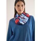 Cecil ronde print sjaal universal blue 573064 3551-A