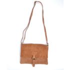 Guiliano suede schoudertas cognac 900051