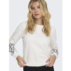 JDY sweater met bloemen cloud dancer 15355417