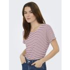 JDY streep shirt rhuarb 15325267