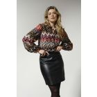 Tramontana weef print blouse multi C13-14-301