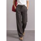 Street One cargo broek black coffee 381379 27874