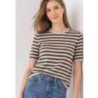 Street One streep shirt clay sand 303876 28039