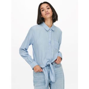 JDY knoop denim blouse light blue 15252957