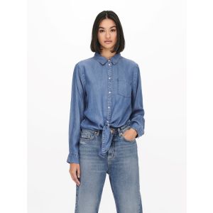 JDY knoop denim blouse medium blue 15252957